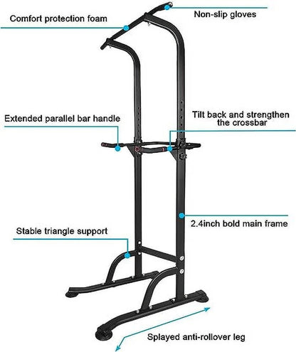 Exercise Equipment Sport Power Tower Workout Dip Station Pull up Bar, Height Adjustable Multi-Function Dip Stand for Home Gym Strength Training Fitness Equipment,Home Gym Equipment