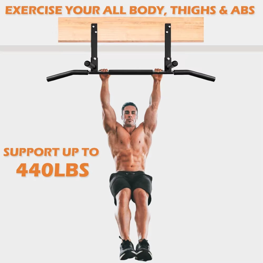 Heavy-Duty Ceiling Mount Pull up Bar for Home Gym, Crossfit Training with Foam Grip - Supports 440Lbs