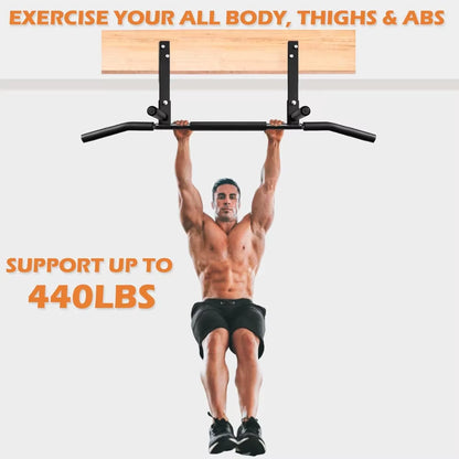 Heavy-Duty Ceiling Mount Pull up Bar for Home Gym, Crossfit Training with Foam Grip - Supports 440Lbs