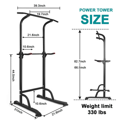 Exercise Equipment Sport Power Tower Workout Dip Station Pull up Bar, Height Adjustable Multi-Function Dip Stand for Home Gym Strength Training Fitness Equipment,Home Gym Equipment