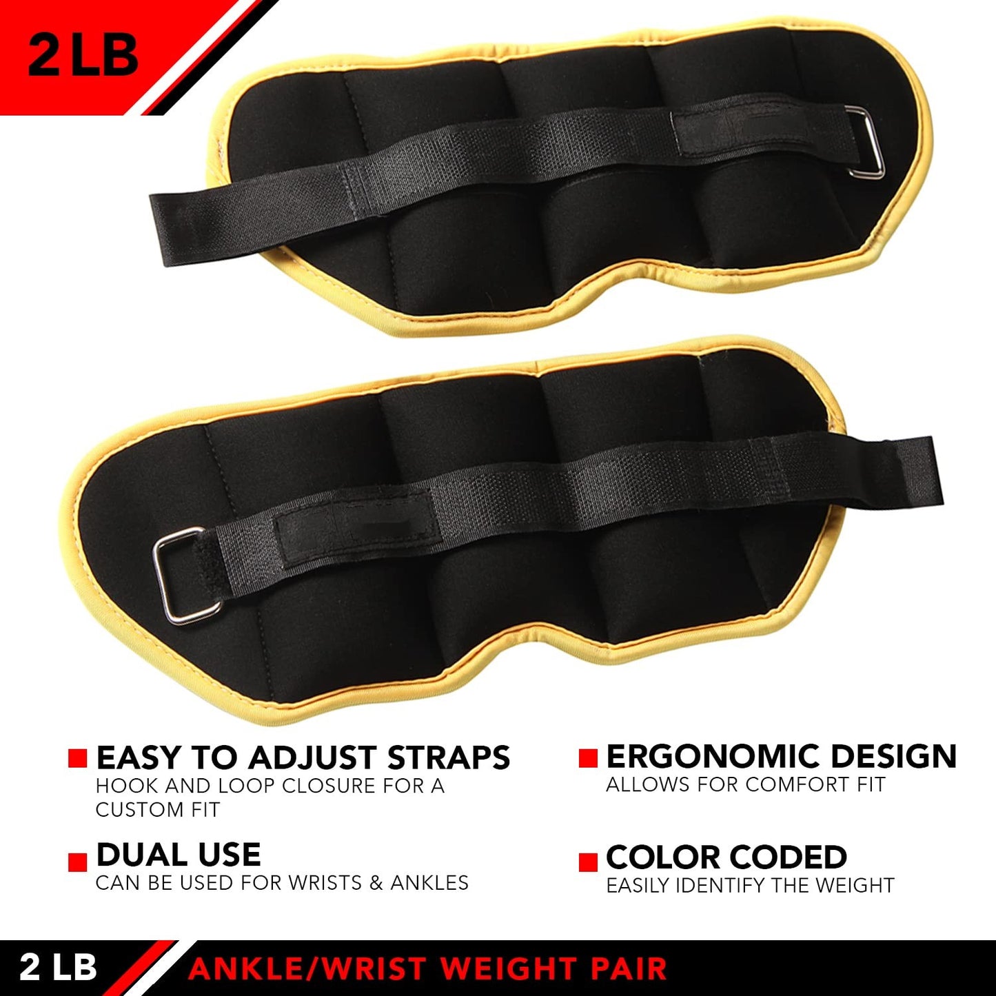 Adjustable Ankle Weights - Ankle Weight Pair 10 Weight and Bundle Options