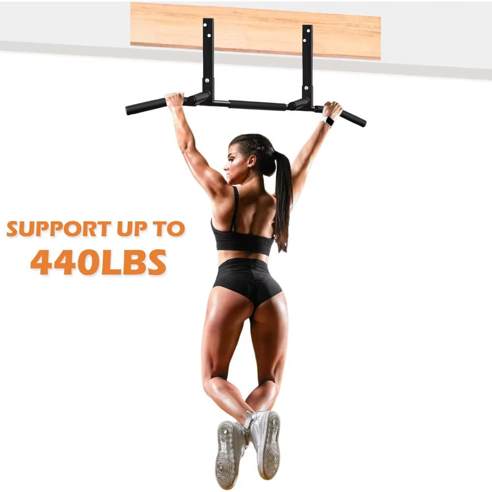 Heavy-Duty Ceiling Mount Pull up Bar for Home Gym, Crossfit Training with Foam Grip - Supports 440Lbs