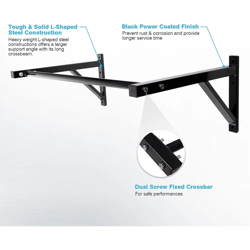 Heavy Duty Wall Mounted Pull up Bar, 500Lbs Capacity Home Gym Equipment for Strength Training & Fitness Exercise