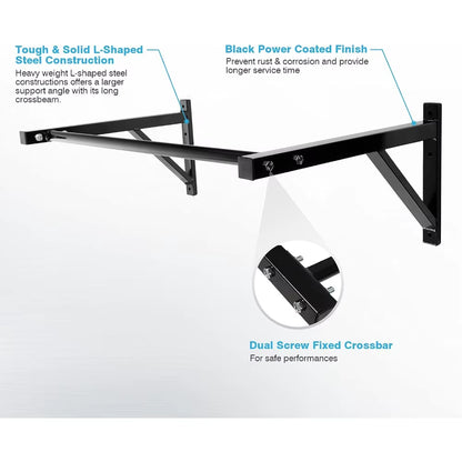 Heavy Duty Wall Mounted Pull up Bar, 500Lbs Capacity Home Gym Equipment for Strength Training & Fitness Exercise